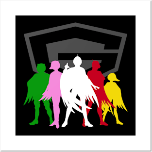 Gatchaman Battle of the Planets - silhouette colors 2.0 Posters and Art